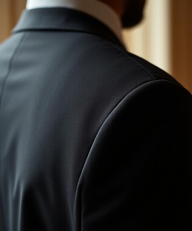 Dettaglio di un abito sartoriale cucito a mano